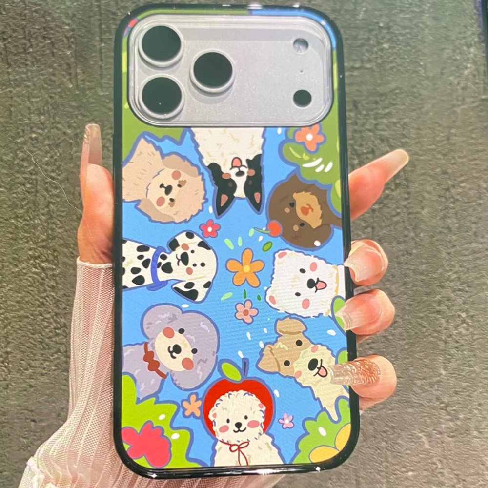Cute Cartoon Dogs Blue Protective Phone Case